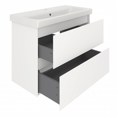 Тумба с раковиной Creto Style 80 см белая глянцевая, 16-2080W рис 4